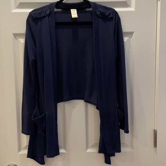 Navy blue high-low sweater - Picture 1 of 5